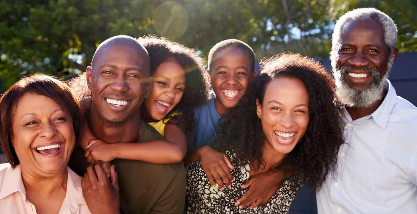 Healthy fun loving family spending the day together outside.